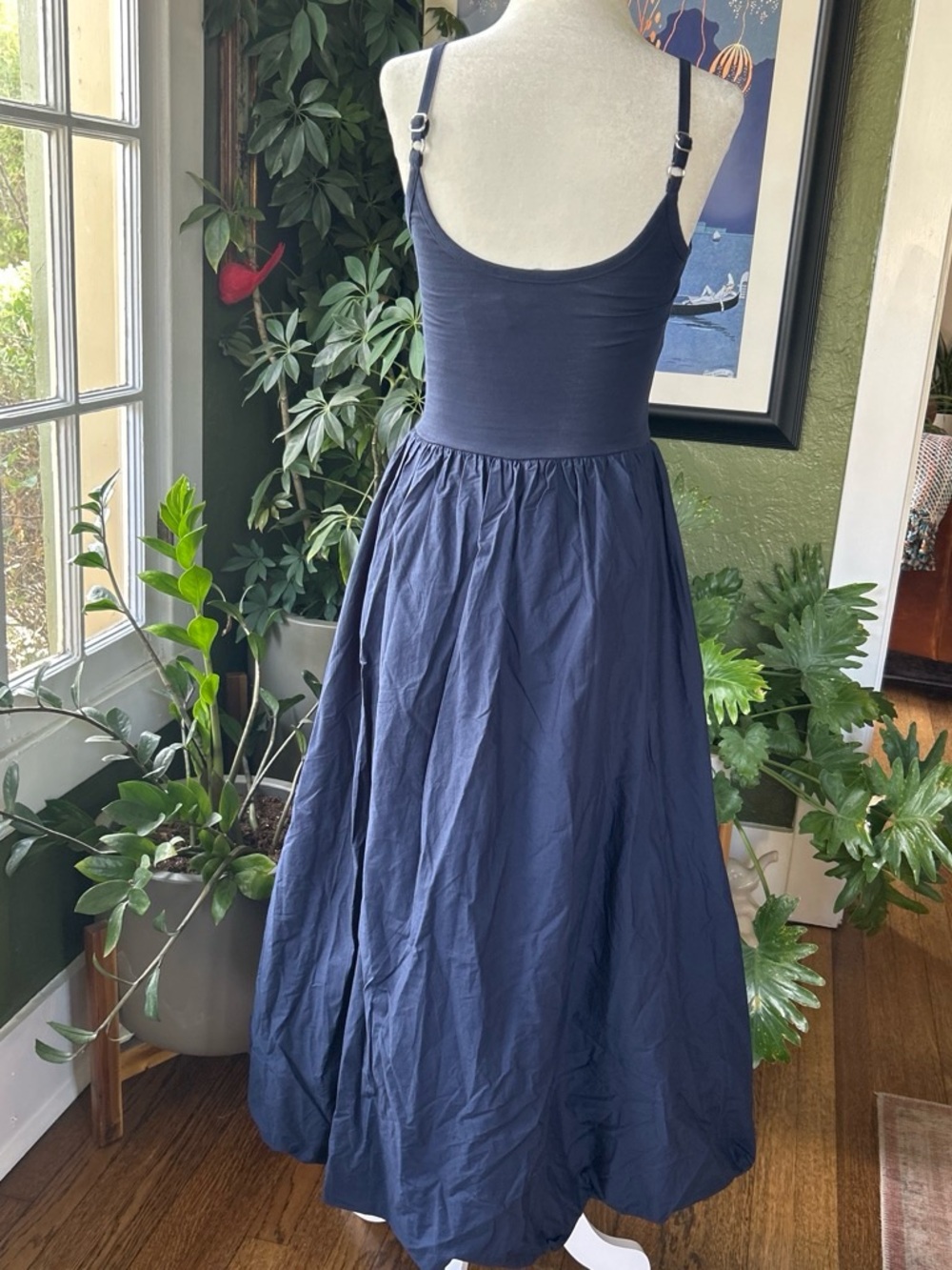 NWT J. Crew Navy Midi Dress with Contrast Stitching - Picture 9 of 9
